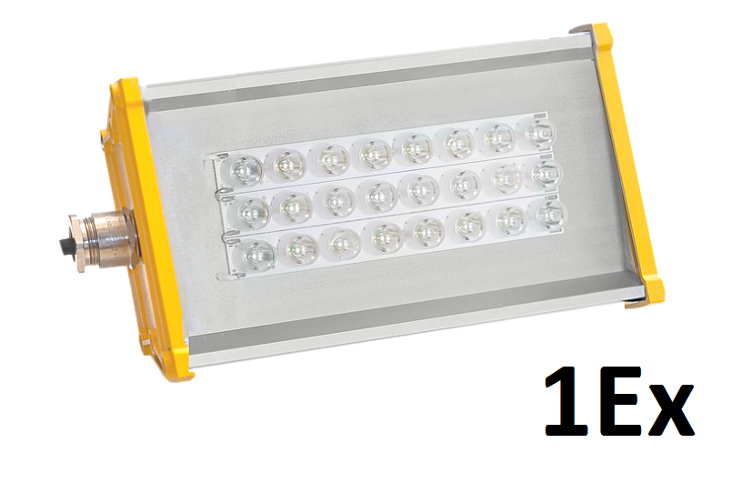 LED светильник взрывозащищенный 55вт IP66 Комлед OPTIMA-1EX-Р-053-55-50 3г.гар. линзованный рассеиватель