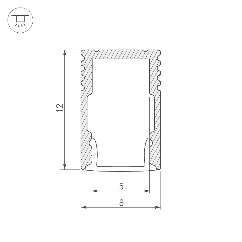 Профиль анодированный для светодиодных лент SL-MINI-8-H12-2000 WHITE Arlight Алюминий 037107