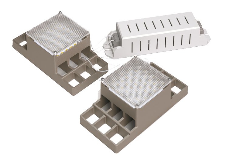 LED светильник потолочный для ячеек Грильято 75x75мм 33вт серия Альбатрос Атон АТ-ДВО-07-33-14-Х микропризма 4000К