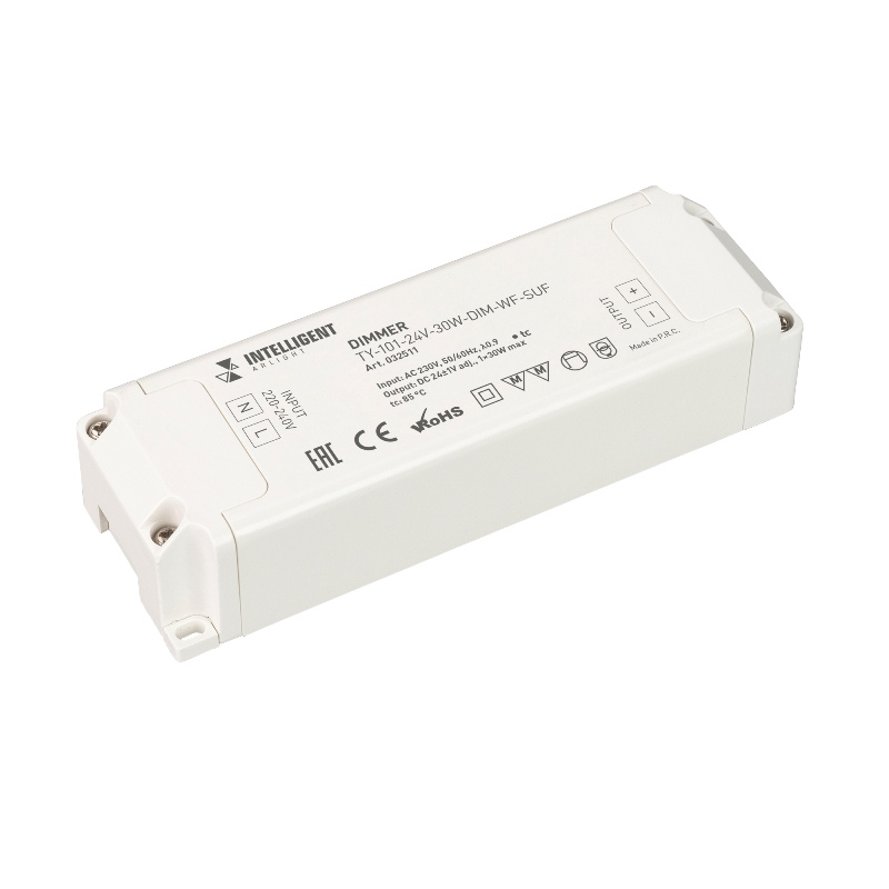 INTELLIGENT ARLIGHT Диммер TY-101-24V-30W-DIM-WF-SUF 230V WIFI 433MHz 1х1.25A арт.032511