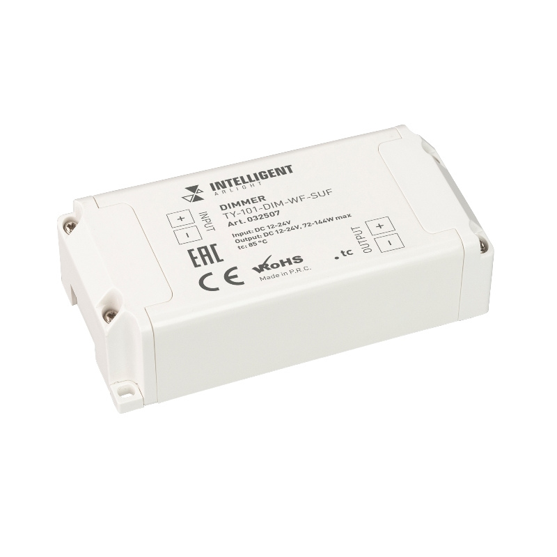 INTELLIGENT ARLIGHT Диммер TY-101-DIM-WF-SUF 12-24V, WI-FI, 433MHz, 1x6A IARL, IP20 Пластик арт.032507